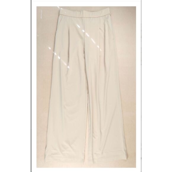 Lou & Grey Wanderweave Wide Leg Trousers Size Small Beige Lightweight EUC - Picture 13 of 13